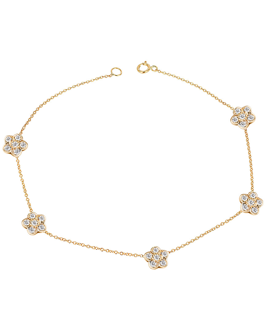 Ariana Rabbani 14k 0.18 Ct. Tw. Diamond Flower Bracelet