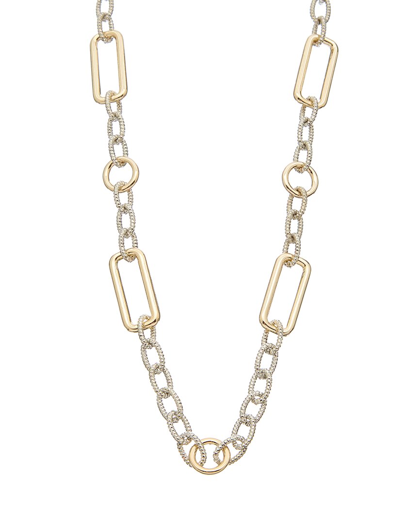Juvell 18k Two-tone Plated Twisted Cable Necklace