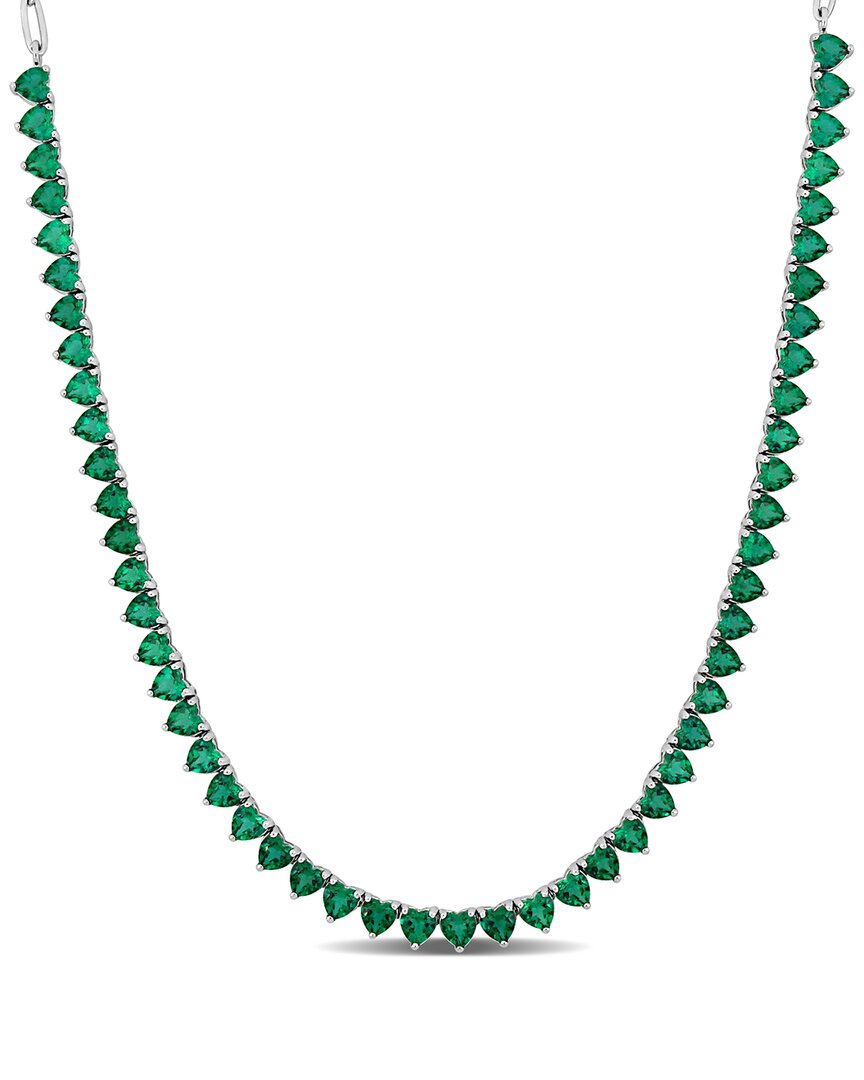 Rina Limor Silver 13.36 Ct. Tw. Lab-grown Emerald Necklace In Gold