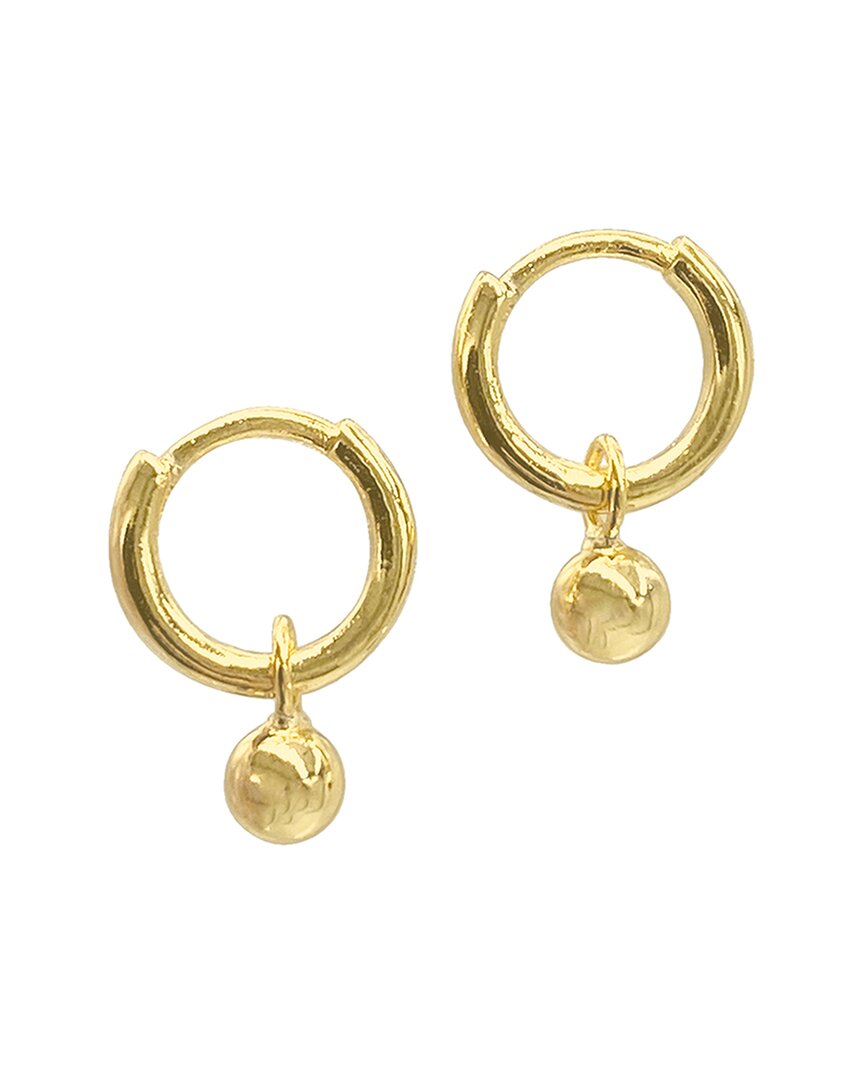 Adornia 14k Gold Plated Ball Drop Huggie Hoop Earrings In Yellow | ModeSens