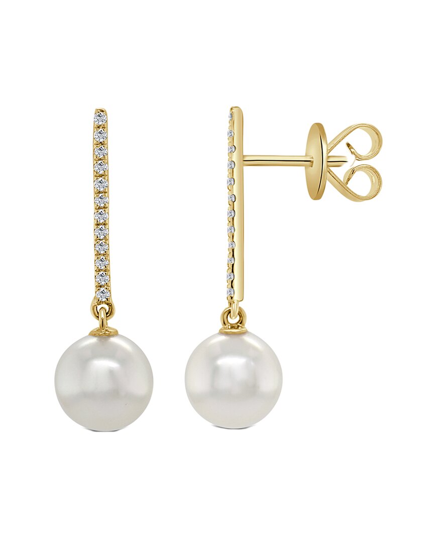 Shop Sabrina Designs 14k 0.09 Ct. Tw. Diamond Pearl Drop Earrings