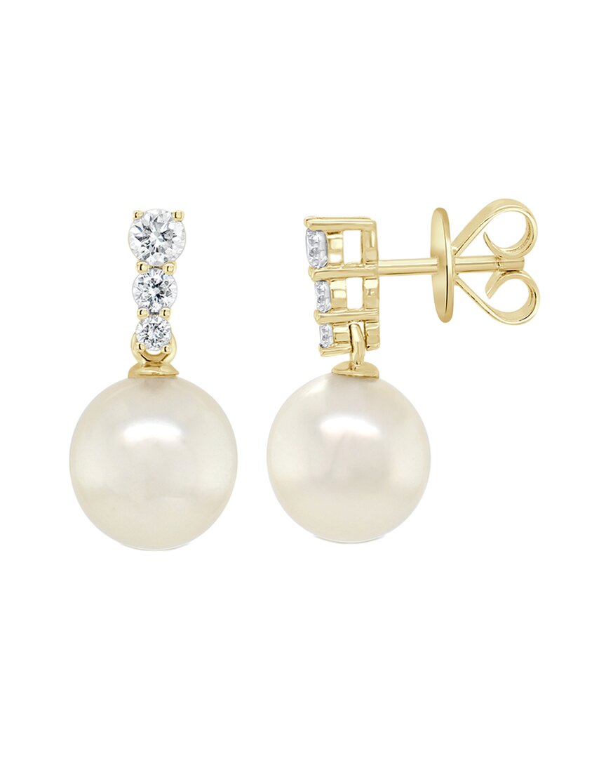 Sabrina Designs 14k 0.21 Ct. Tw. Diamond Pearl Studs In Gold
