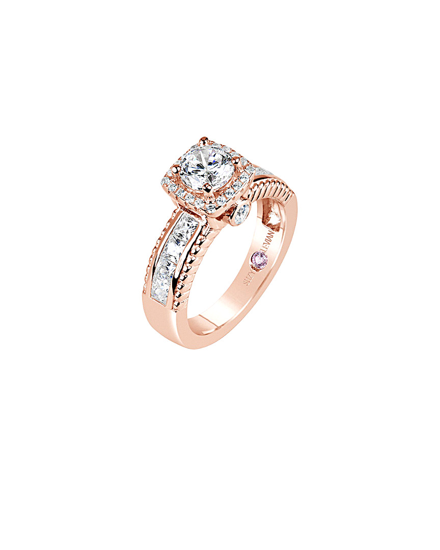 Suzy Levian Rose Gold Vermeil Cz Ring