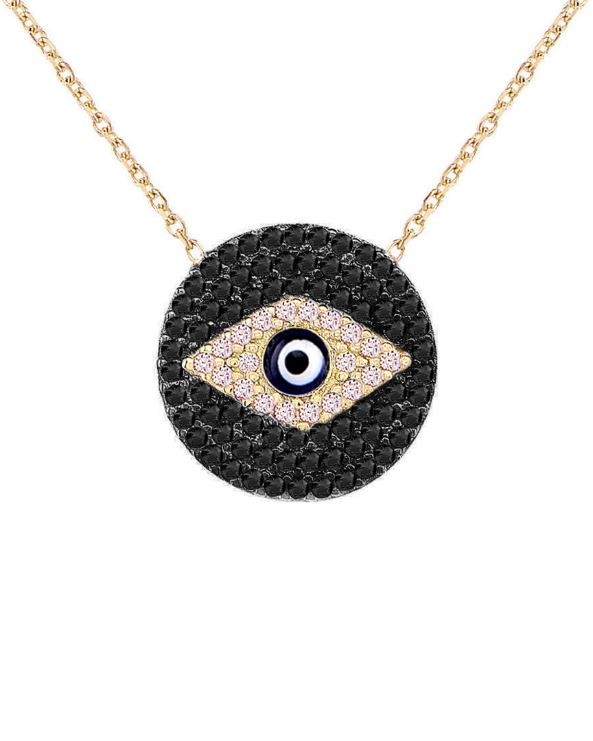 Gabi Rielle 14k Over Silver Cz Evil Eye Necklace