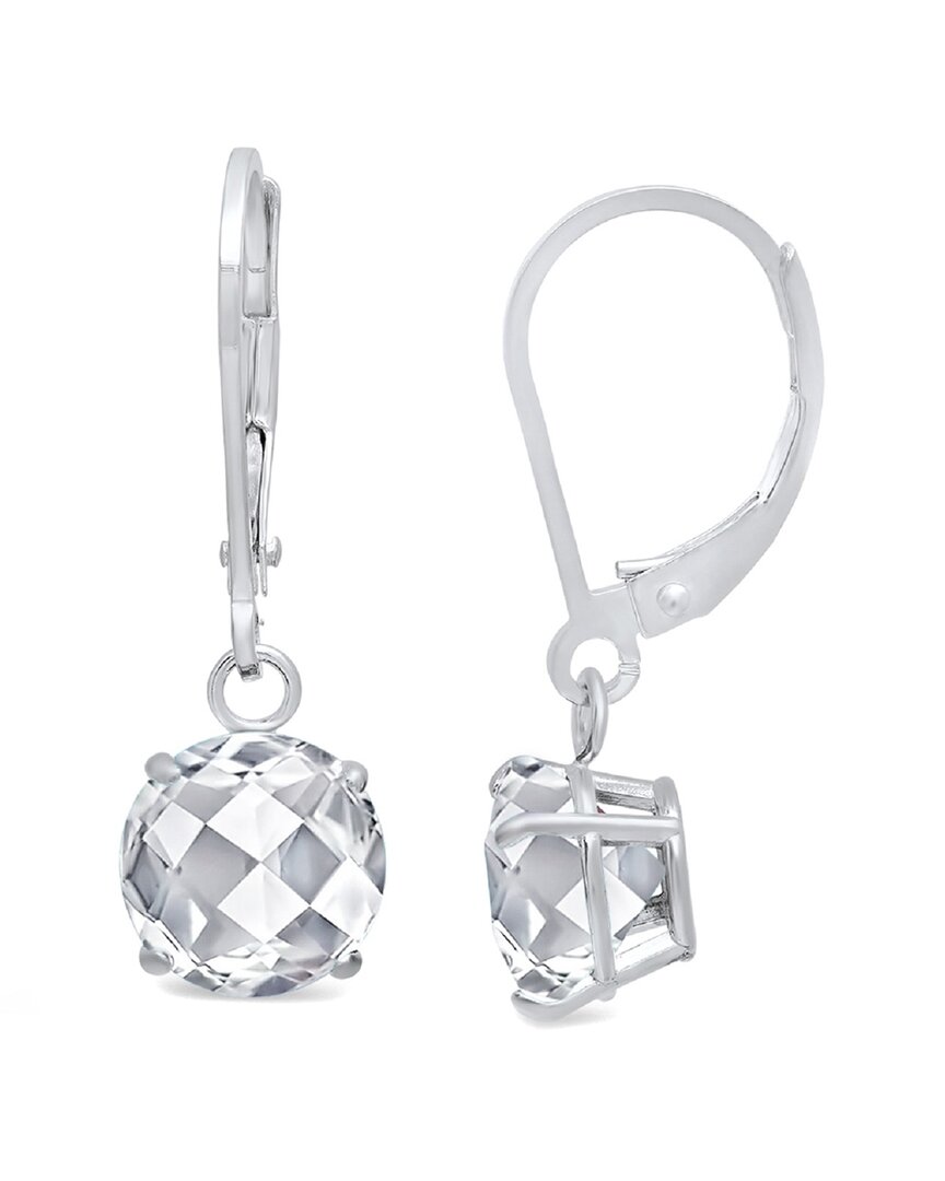 Maxcolor 10k 1.80 Ct. Tw. White Topaz Dangle Earrings