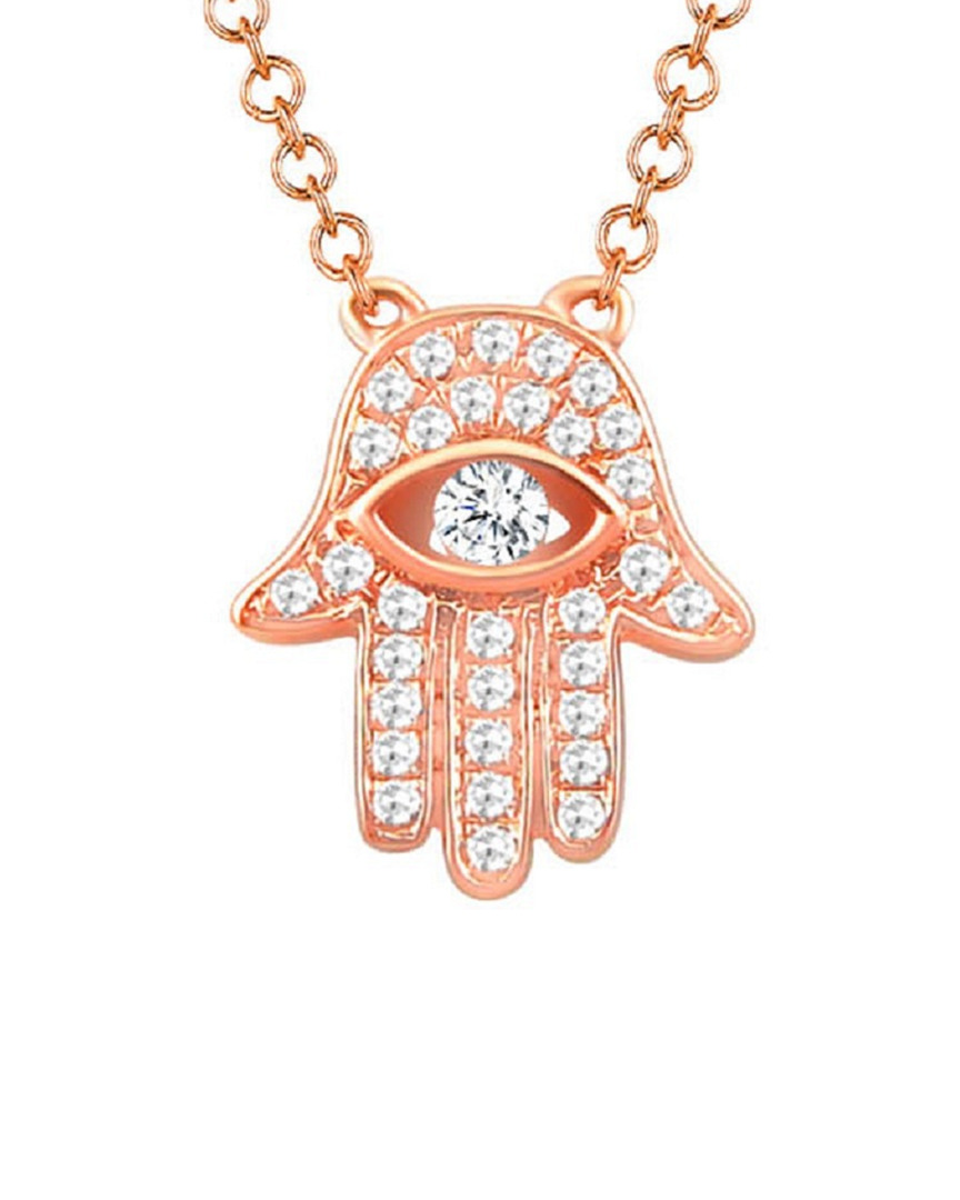 Sabrina Designs 14k Rose Gold 0.11 Ct. Tw. Diamond Hamsa Necklace