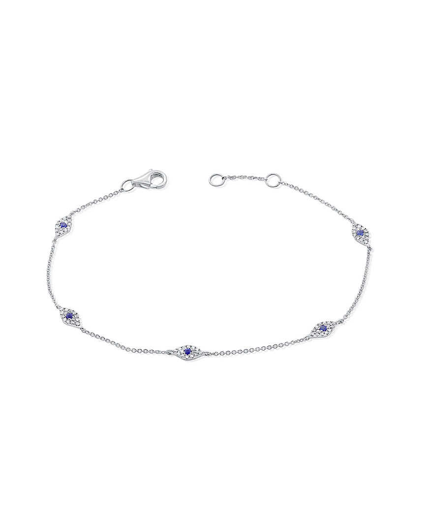 Sabrina Designs 14k 0.40 Ct. Tw. Diamond & Sapphire Evil Eye Bracelet