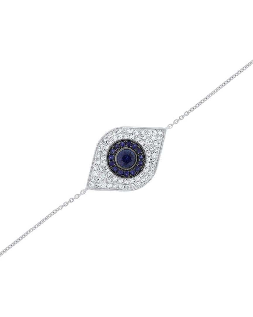 Sabrina Designs 14k 0.96 Ct. Tw. Diamond & Sapphire Evil Eye Bracelet