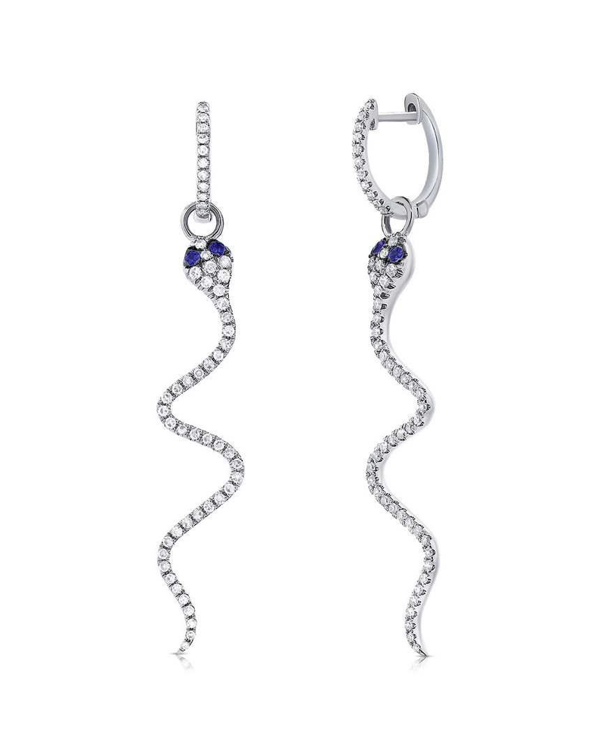 Sabrina Designs 14k 0.57 Ct. Tw. Diamond & Sapphire Snake Dangle Earrings