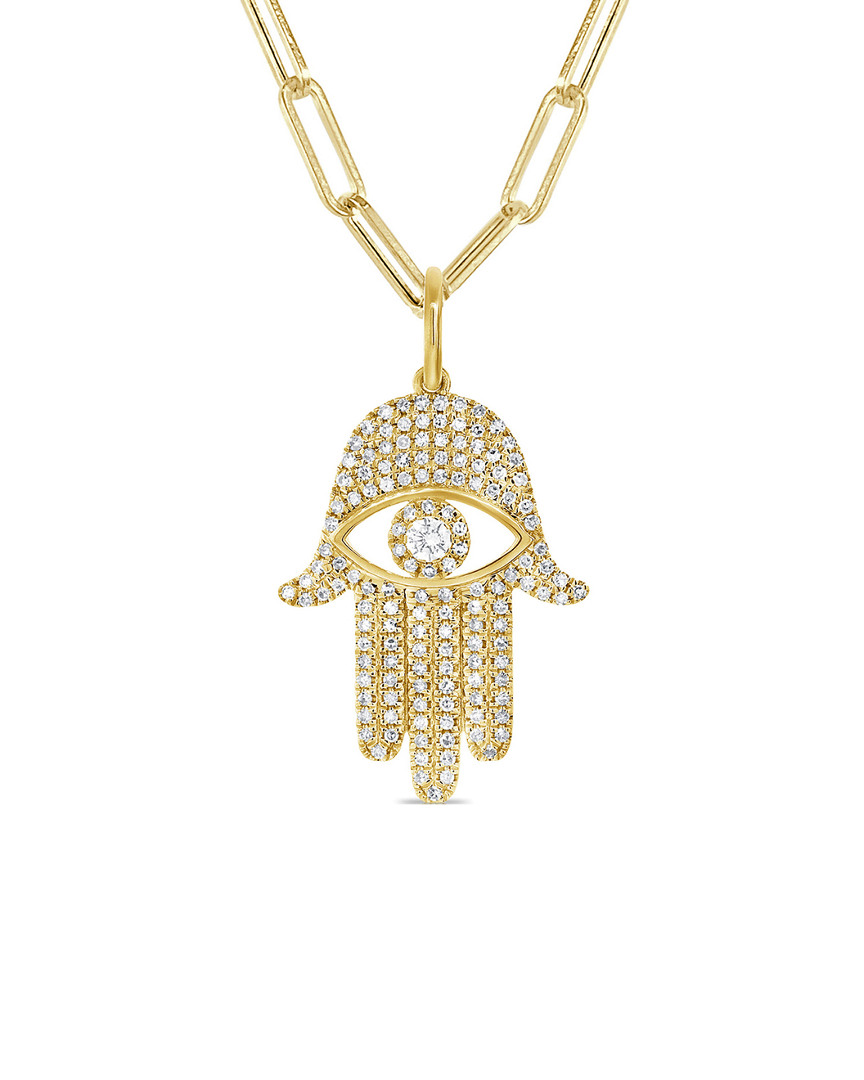 Sabrina Designs 14k 0.46 Ct. Tw. Diamond Hamsa Necklace