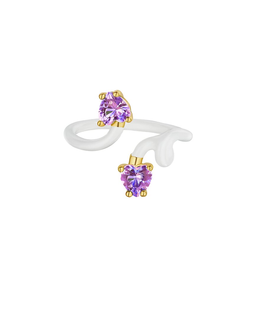 House Of Frosted Silver 1.00 Ct. Tw. Amethyst Enamel Mariah Ring