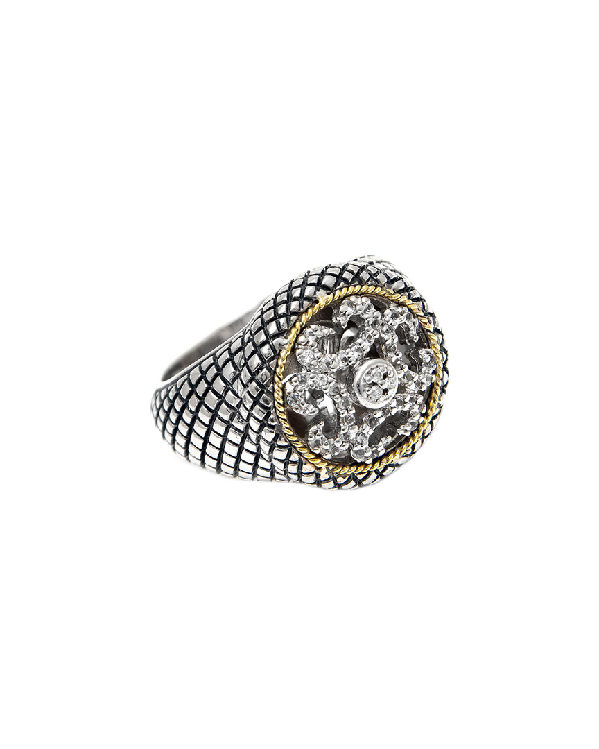 Andrea Candela Tesoro Blanco 18k & Silver 0.24 Ct. Tw. Diamond & White Topaz Ring