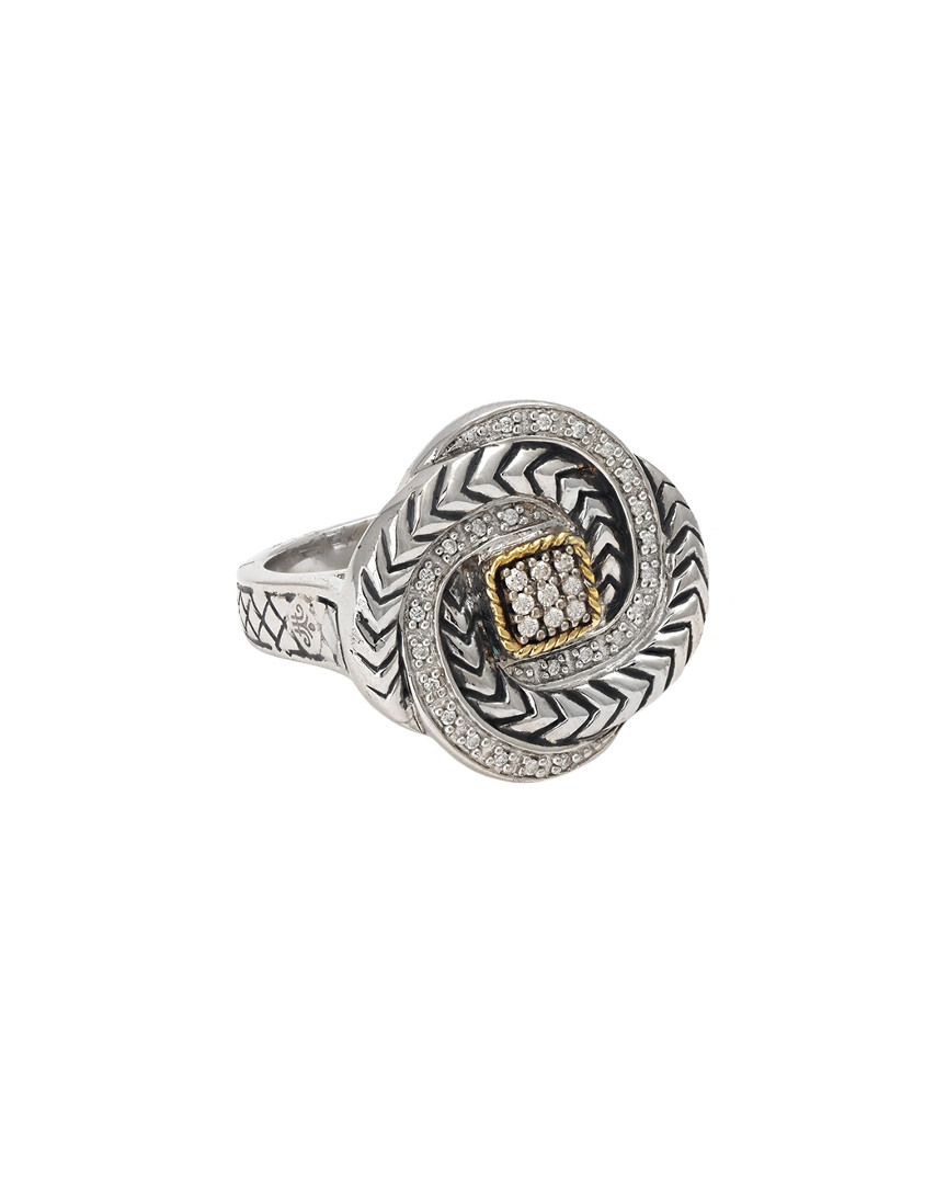 Andrea Candela Lazo 18k & Silver 0.13 Ct. Tw. Diamond Ring In Metallic