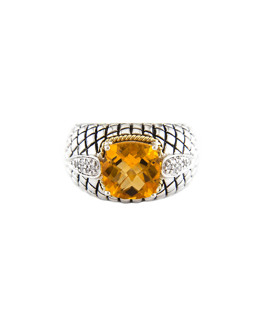 Andrea Candela Ibiza 18k & Silver 4.04 Ct. Tw. Diamond & Citrine Ring