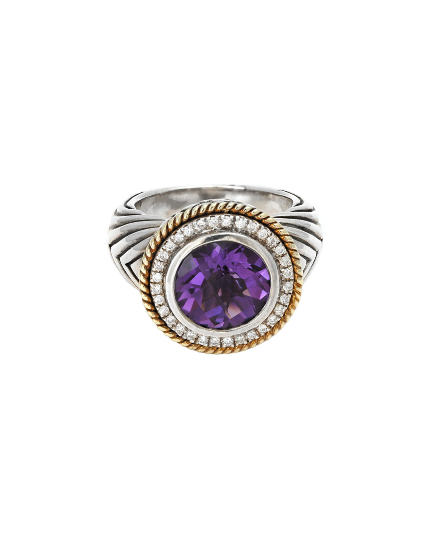 Shop Andrea Candela Rodeo 18k & Silver 0.17 Ct. Tw. Diamond & Amethyst Ring