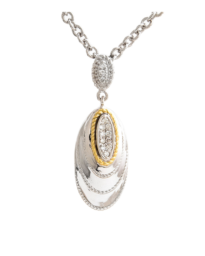 Andrea Candela Eco 18k Over Silver Diamond Necklace