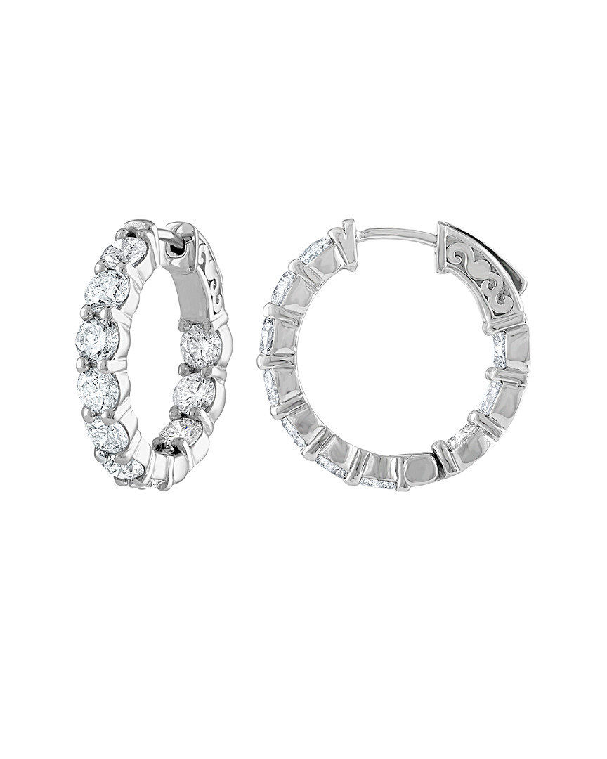 Diana M. Fine Jewelry 18k 4.10 Ct. Tw. Diamond Hoop Earrings