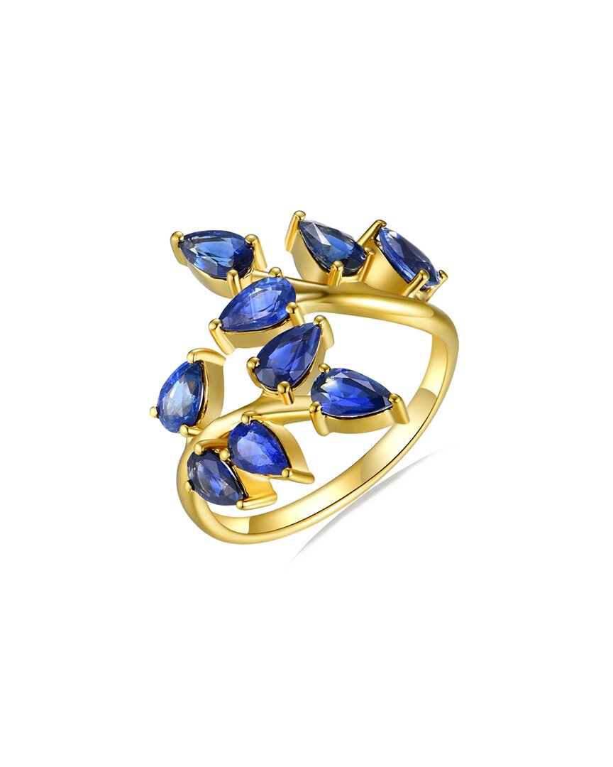 Nina Zhou Jewelry 14k 2.70 Ct. Tw. Blue Sapphire Cocktail Ring In Gold