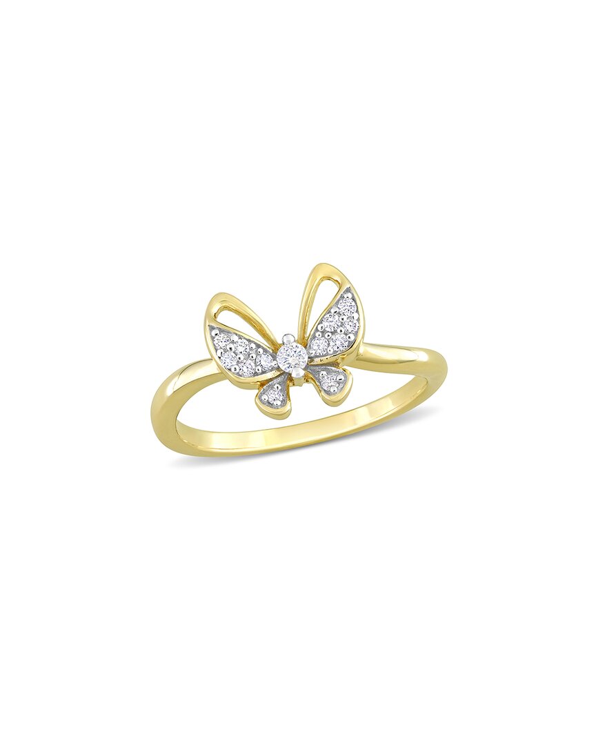 Rina Limor 10k 0.12 Ct. Tw. Diamond Butterfly Ring