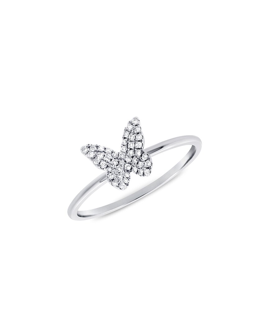 Sabrina Designs 14k 0.13 Ct. Tw. Diamond Butterfly Ring In Metallic