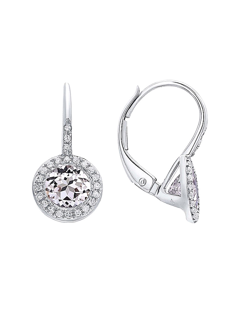 Diana M. Fine Jewelry 14k 1.53 Ct. Tw. Diamond & White Topaz Earrings