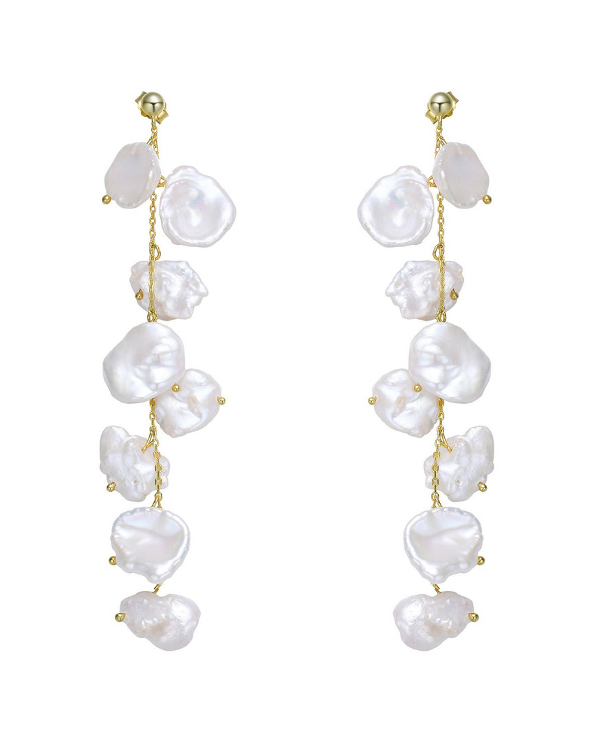 Genevive 14k Over Silver Freshwater Pearl Earrings