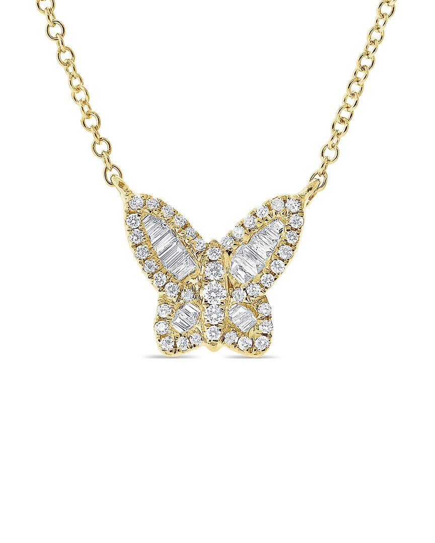 Sabrina Designs 14k 0.20 Ct. Tw. Diamond Butterfly Necklace