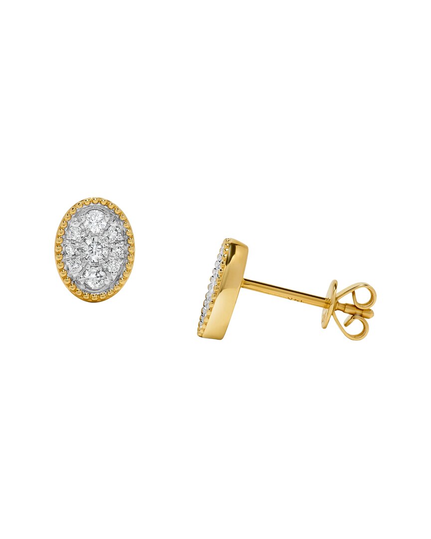 H.j. Namdar 14k 0.32 Ct. Tw. Diamond Cluster Earring In Gold