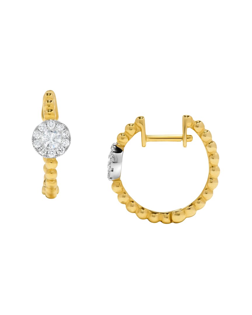 H.j. Namdar 14k Two-tone 0.30 Ct. Tw. Diamond Pave Earring In Gold