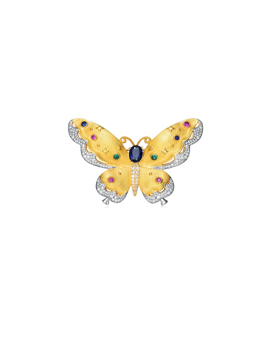 Rachel Glauber Two-tone Plated Cz Pin