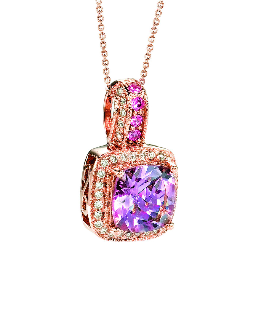 Le Vian ® 14k Rose Gold 1.75 Ct. Tw. Diamond & Gemstone Pendant Necklace