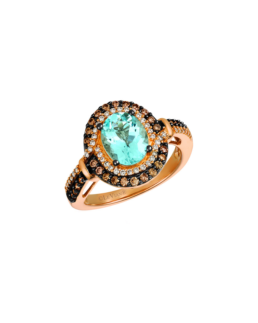 Le Vian 14k Rose Gold 1.94 Ct. Tw. Diamond & Aquamarine Ring