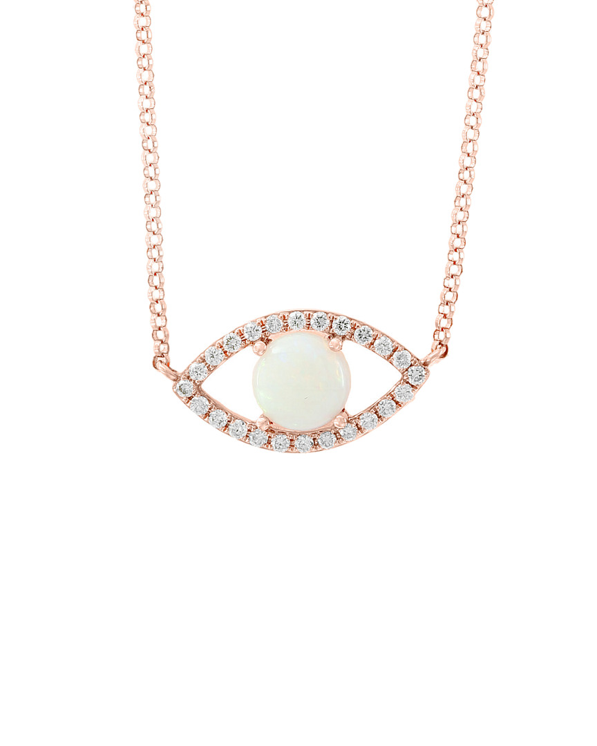 Effy Fine Jewelry 14k Rose Gold 0.72 Ct. Tw. Diamond & Opal Necklace