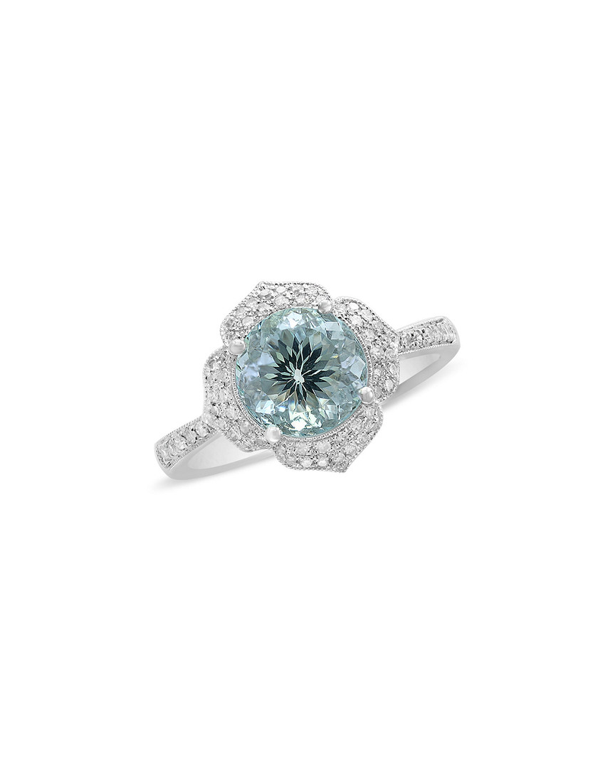 Effy Fine Jewelry 14k 1.62 Ct. Tw. Diamond & Aquamarine Ring