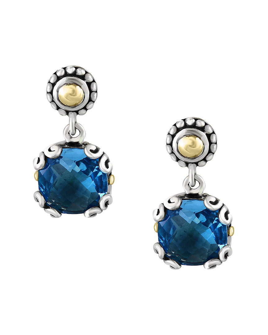 Effy Fine Jewelry 18k & Silver 4.00 Ct. Tw. Blue Topaz Drop Earrings In Gold