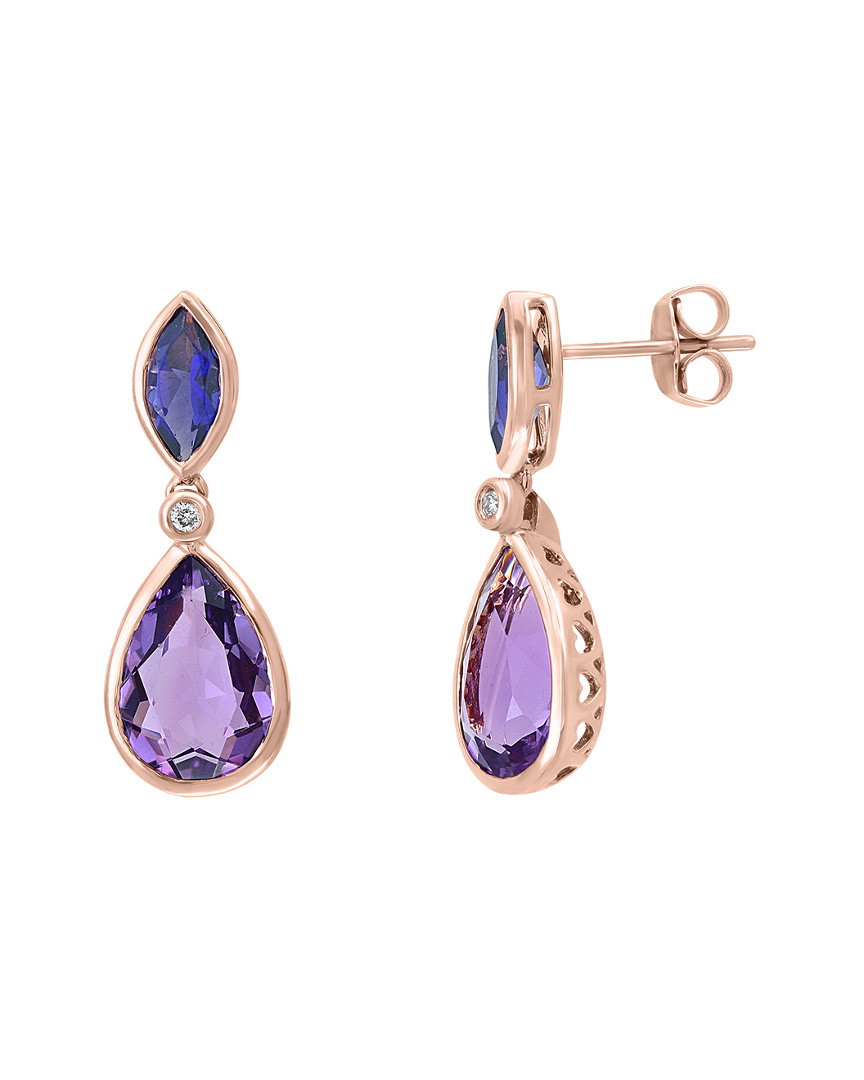 Effy Fine Jewelry 14k Rose Gold 6.09 Ct. Tw. Diamond & Gemstone Earrings