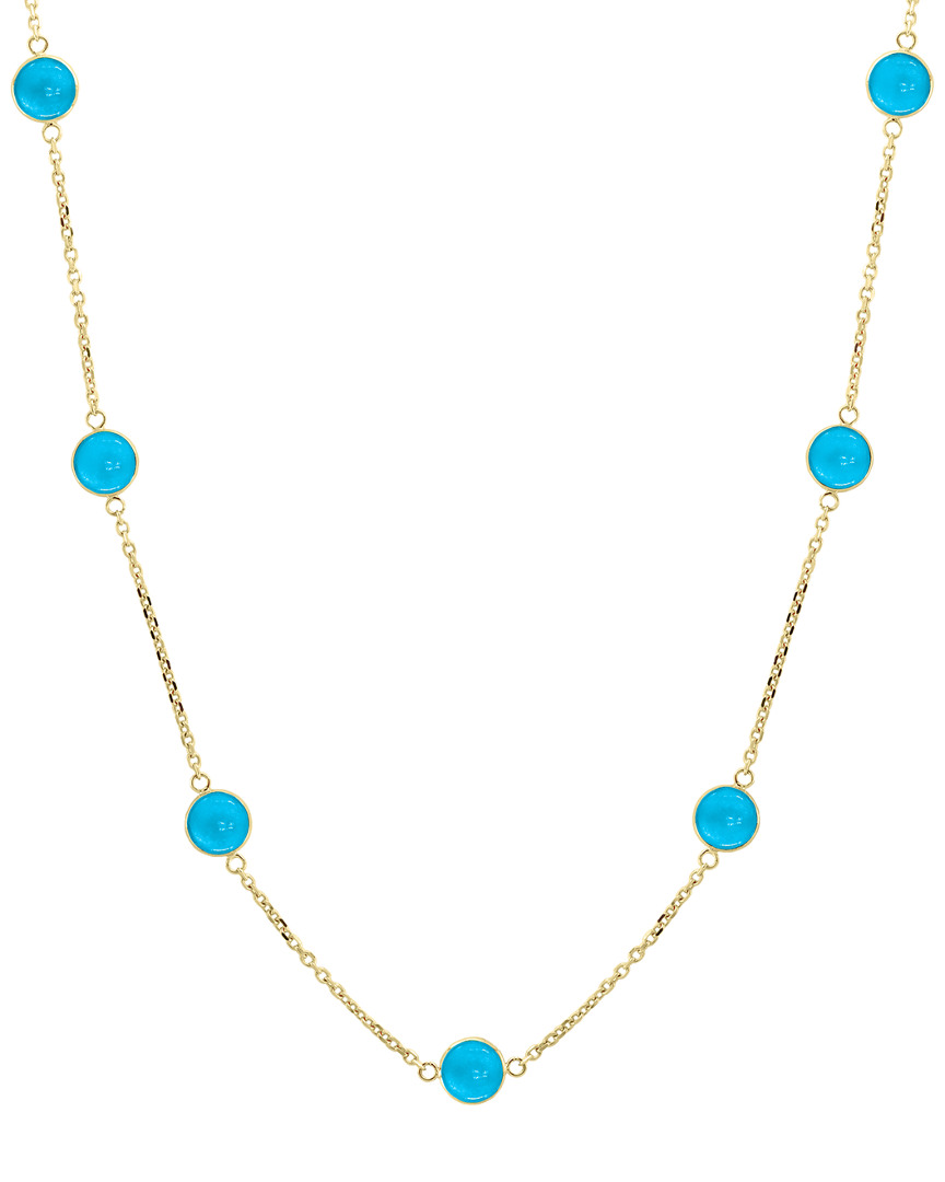 Effy Fine Jewelry Effy 14k 5.50 Ct. Tw. Diamond & Turquoise Necklace In Gold