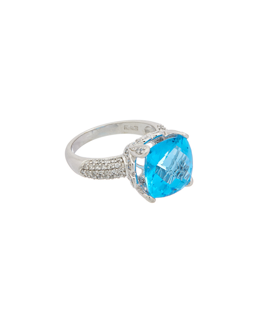 Image of Effy Fine Jewelry K . ct. tw. Diamond & Blue Topaz Ring
