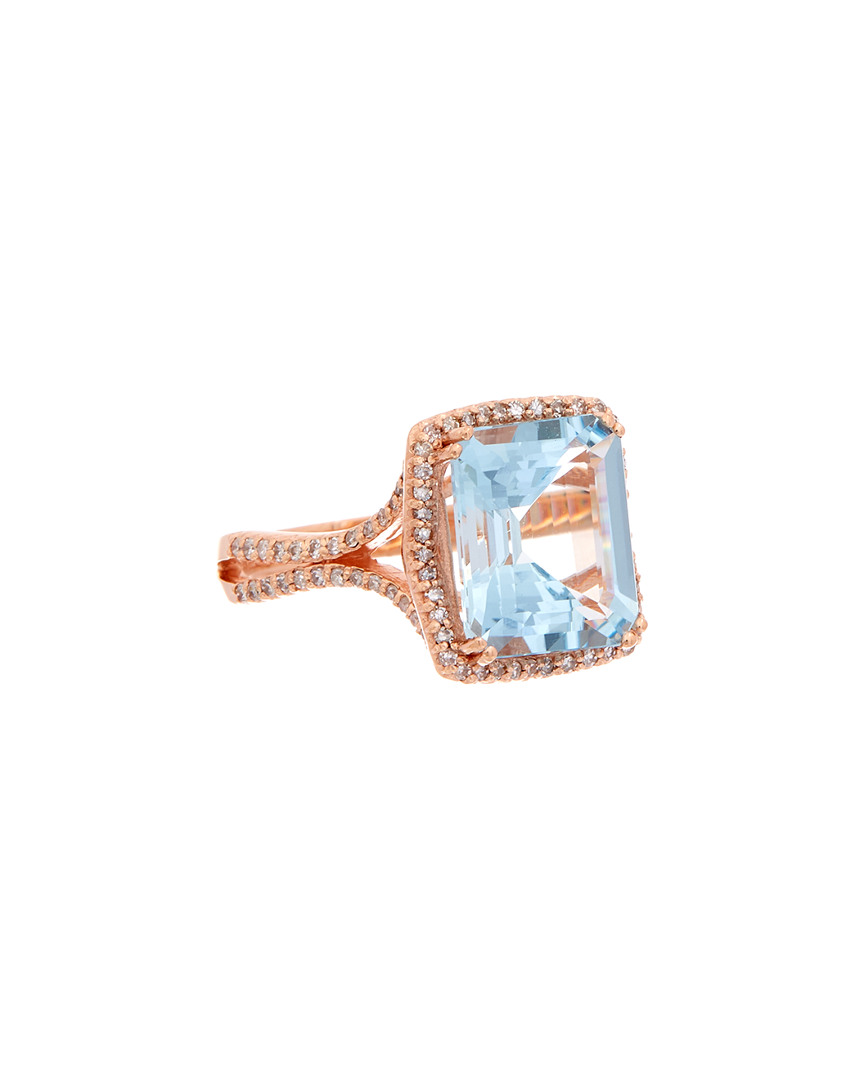 Effy Fine Jewelry 14k Rose Gold 6.41 Ct. Tw. Diamond & Aquamarine Ring