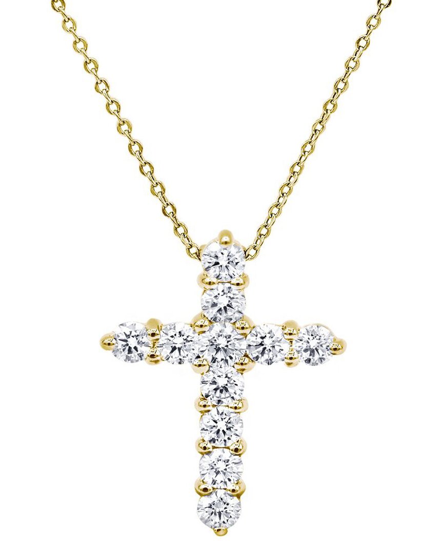 Shop Diana M. Fine Jewelry 18k 1.20 Ct. Tw. Diamond Cross Pendant Necklace
