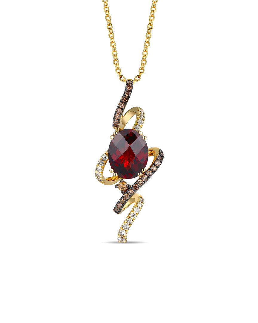 Le Vian ® Pomegranate Garnet Chocolate Shavings 14k 3.73 Ct. Tw. Diamond & Garnet Pendant In Gold