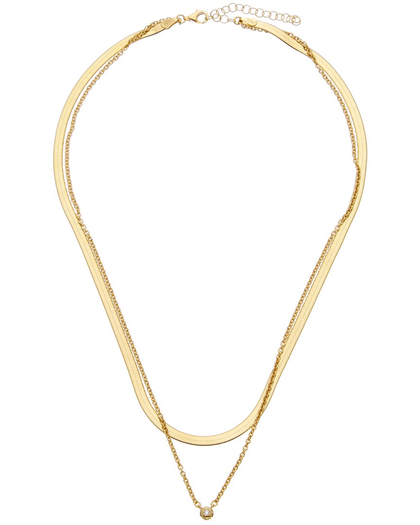 Meshmerise 18k Rose Gold Vermeil 0.05 Ct. Tw. Diamond Necklace