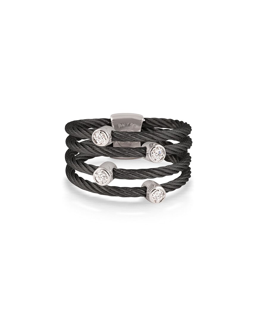Shop Alor Noir 18k 0.09 Ct. Tw. Diamond Cable Ring
