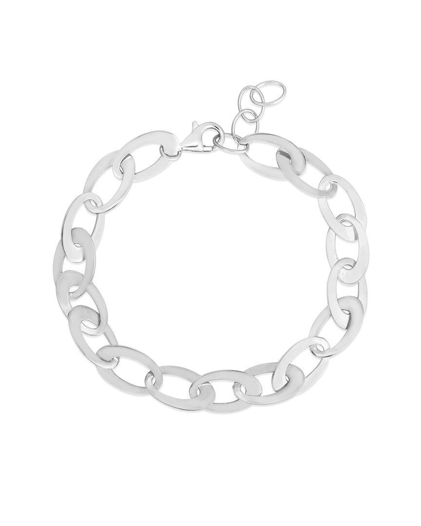 Italian Silver Oval Link Bracelet