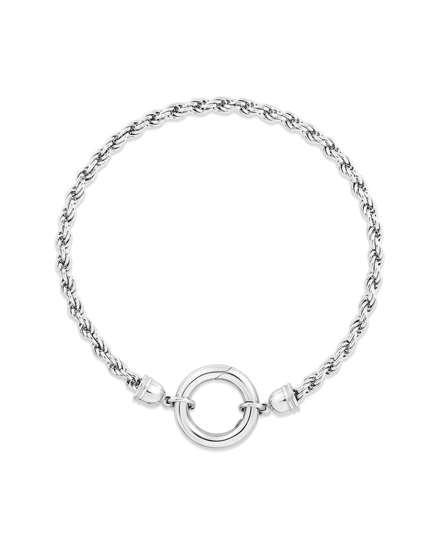 Italian Silver Polished Rope Chain Bracelet