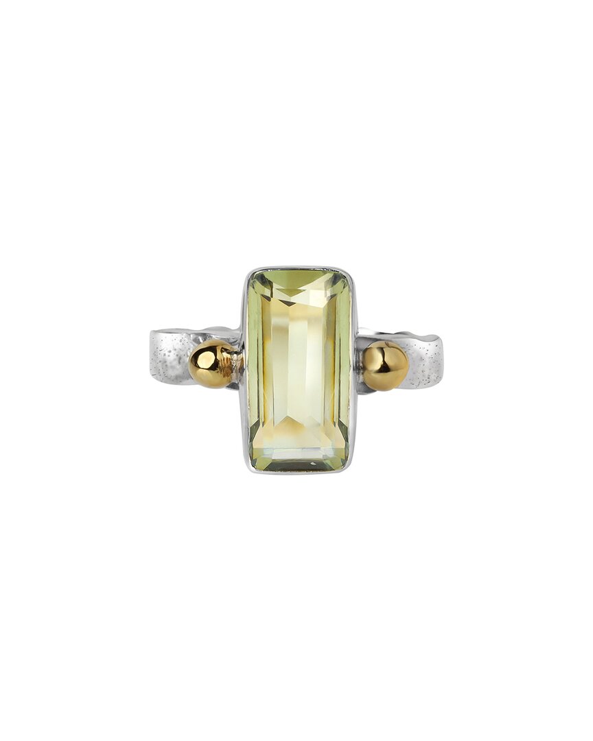 Tiramisu Silver Green Amethyst Ring