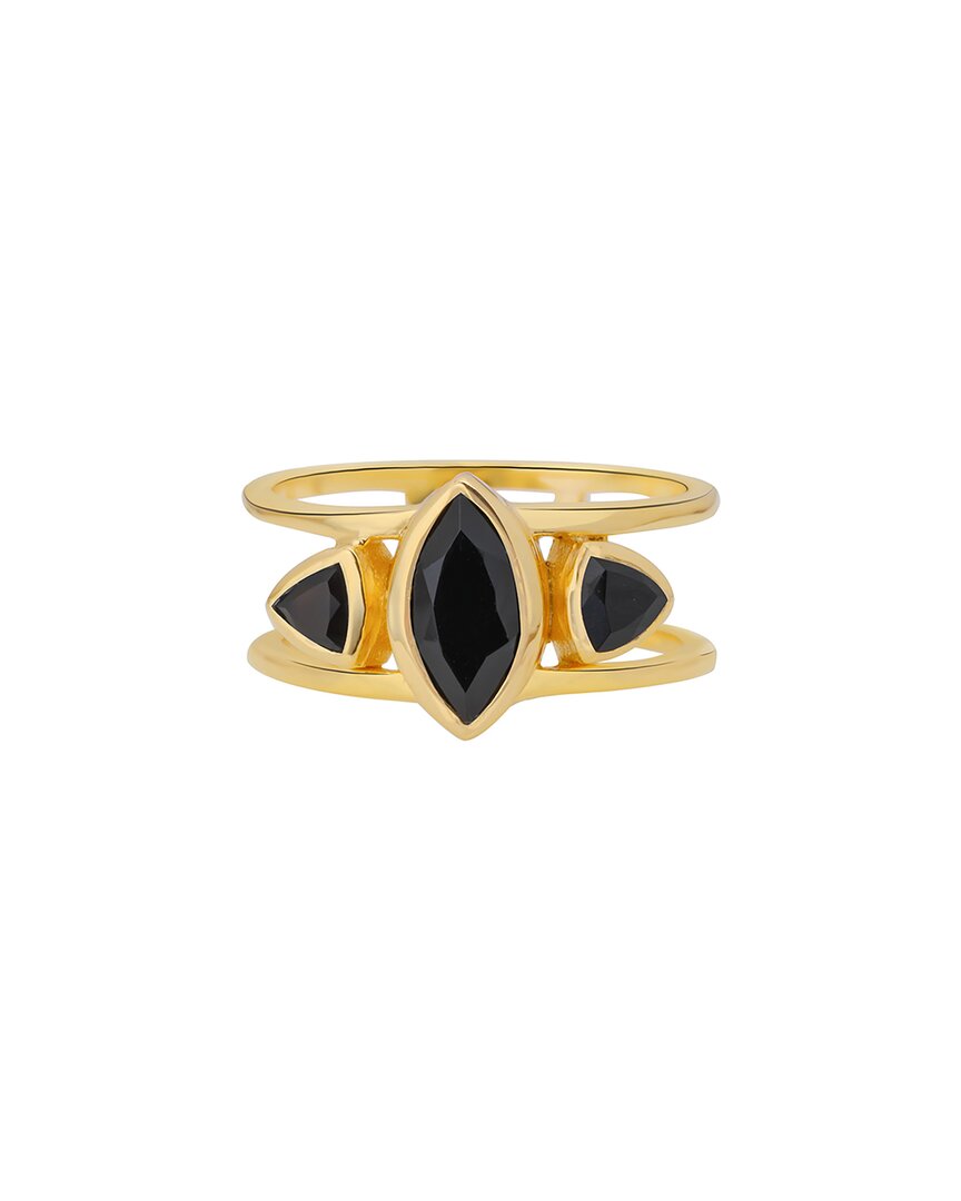 Tiramisu 14k Over Silver Black Onyx Ring