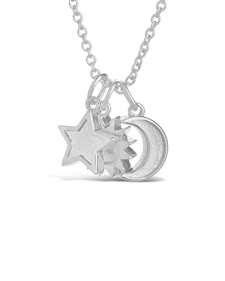 Sterling Forever Silver Sun, Star, And Moon Charm Necklace