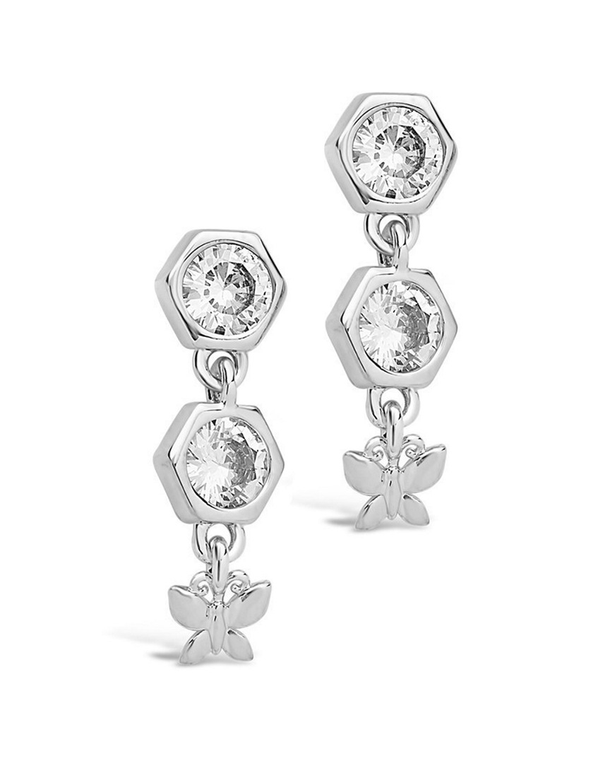 Shop Sterling Forever Cz Honeycomb & Butterfly Earrings