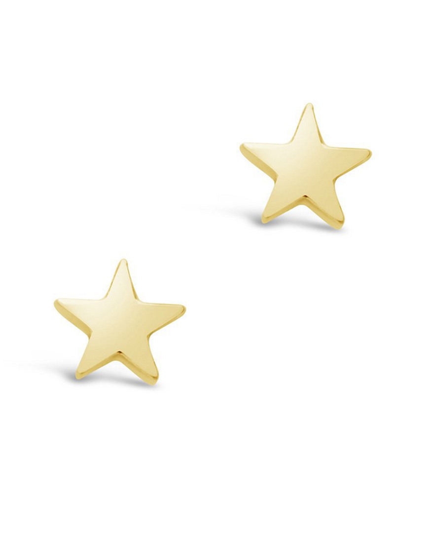 Sterling Forever Sterling Silver Star Studs In Gold